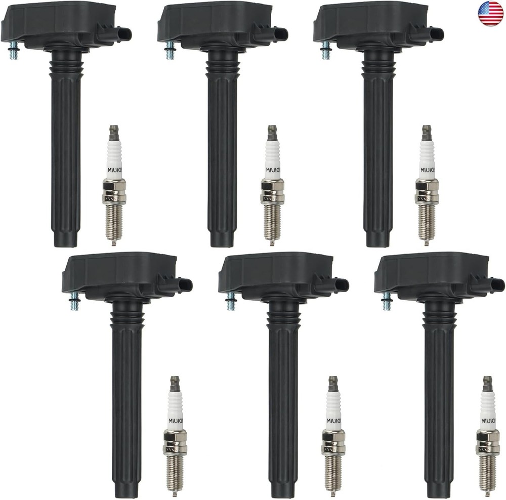 Ignition Coil Pack + Iridium Spark Plugs for 2017-2021 Chrysler Pacifica,