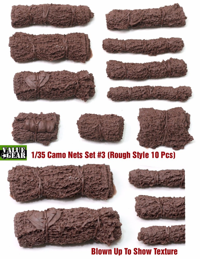 1/35 Universal Camo Nets Set #3 “Rough Style” Value Gear 10pcs Resin