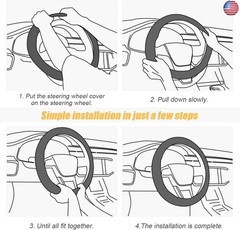 Steering Wheel Cover for Women and Men, Carbon Fiber Plush Steering Wheel Cover