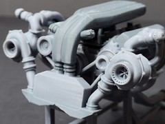572 ENGINE – TURBO CHARGED 3D print 1:8 1:12 1:18 1:24 scale JPGMODELS Italeri