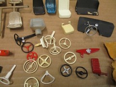 Vintage AMT IMC Model Kit Interior Parts Lot 1/25 Seats Steering Wheels