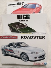 Unbuilt 1/24 Car Model Kit Set RX-7 FC3S MGB 1974 AutoExe Roadster Japan