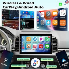 10.1 inch Single Din Touchscreen Radio 10 inch Car Stereo with Wireless Carplay