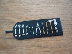 Pocher 1/8 Vintage Leather Tool Kit w/ Metal Tools Highly Detailed 1/12 Entex