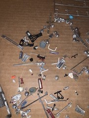 Vintage Junkyard Lot Of Plastic Model Chrome Parts And Pieces (Lot Jy441)