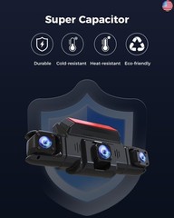 360 View 4 Channel Dash Cam Front and Rear Left Right Inside Camera for Cars,