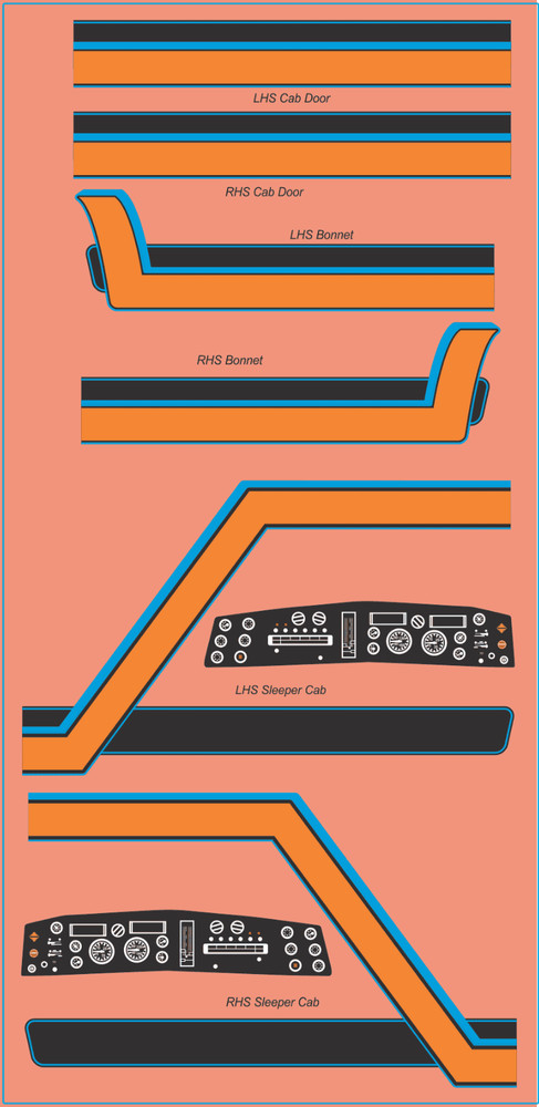 Ford LTL 9000 Truck Decals − Multi-Scale Waterslide Decals for Scale Models
