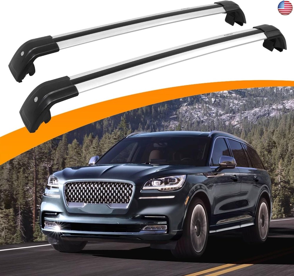Snailfly Fit for Lincoln Aviator 2019-2025 Silver Lockable Roof Rack Cross Bars