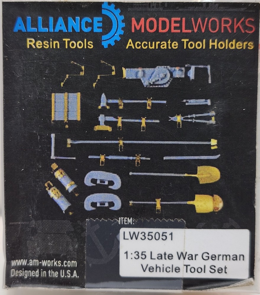 ALLIANCE Model Works 1/35 WWII German Vehicle TOOL SET Holders Resin PE LW35051