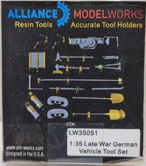 ALLIANCE Model Works 1/35 WWII German Vehicle TOOL SET Holders Resin PE LW35051
