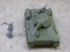 MIR / Roco Minitank Compatible WWII Russian T-34/76 & Airfix Soldiers Lot#7414B©