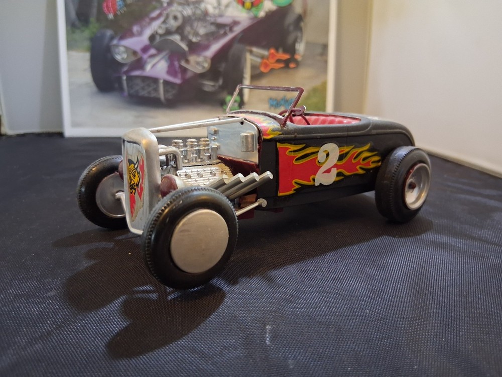 1:24 Vintage Monogram Dragstrip Hot Rod black painted race car devil grille