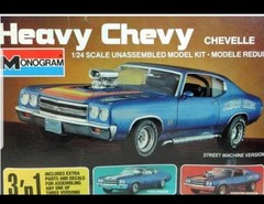 1970 Chevelle CUSTOM HOOD for Revell Monogram 1:24 Model Kit 70 Chevy Malibu SS