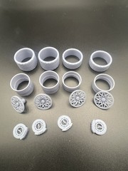 1/24 Resin T/A Snowflake Super Wide 3D Printed Wheel Set