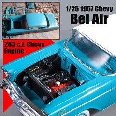 AMT 638 1/25 1957 CHEVY BEL AIR “ROUND 2” RE-1SSUED MODEL KIT