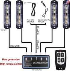 Led Warning Lights, 4pcs Emergency Warning Caution Hazard Construction Ultra