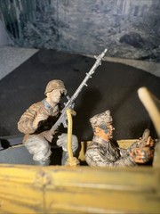 BUILT 1/35 TAMIYA German TYPE 82 KUBELWAGEN W/MG34 2 SS Figs Weathered NICE!!