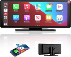 Wireless Apple Carplay Screen for Car, 10.26″ HD Touchscreen Portable Android