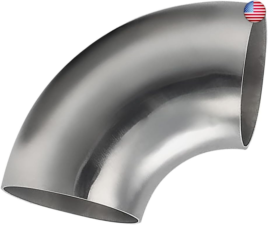 OD 5 Inch 90 Degree SS304 Stainless Steel Bend Tube Exhaust Elbow Pipe for Car