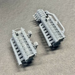 Delage Straight 8 Engine – 2 in 1 Stock & Supercharged 1/24 1/25