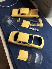 2 Resin Bodies ‘64 Olds 442 Trans Kit + NASCAR T Bird. All American Models