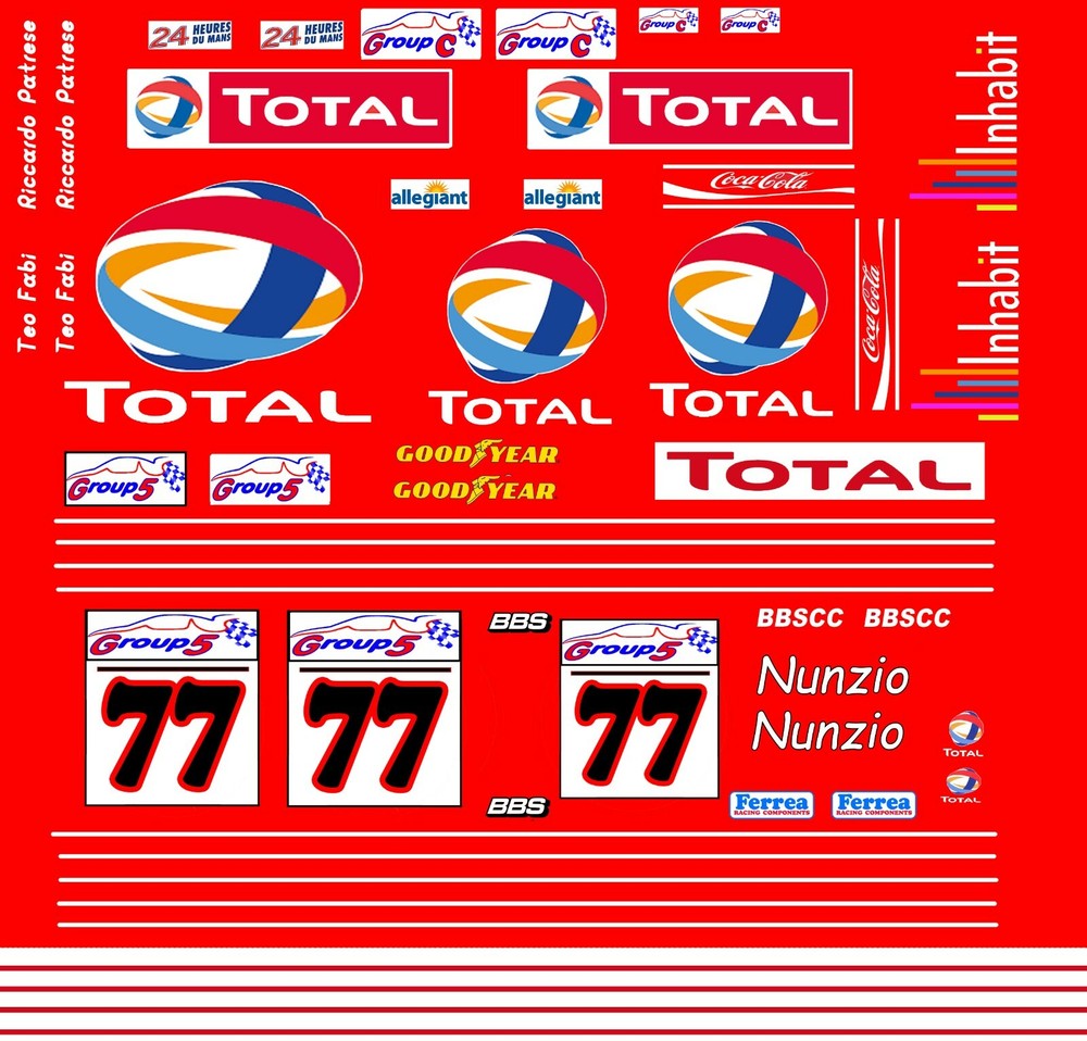 #77 Riccardo Patrese Lancia Group 5 1/43rd Waterslide Decals