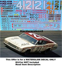 NASCAR DECAL #21 PUROLATOR SPECIAL 1968 MERCURY DONNIE ALLISON 1/25