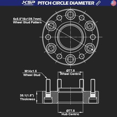 KSP 1.5in Wheel Spacers for Ram 1500 2019-2026, 38mm 6×5.5 Hubcentric Tire