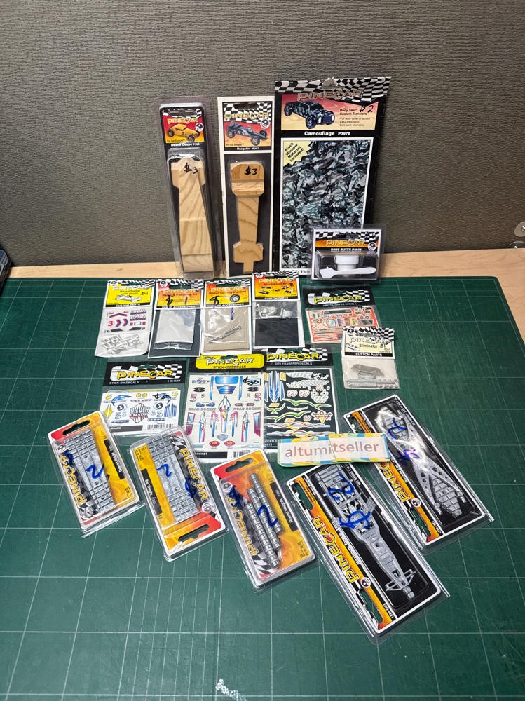 Pinecar Pine Wood Car Derby Race Weights Decals Body Tools Props ETC (LOT #2)