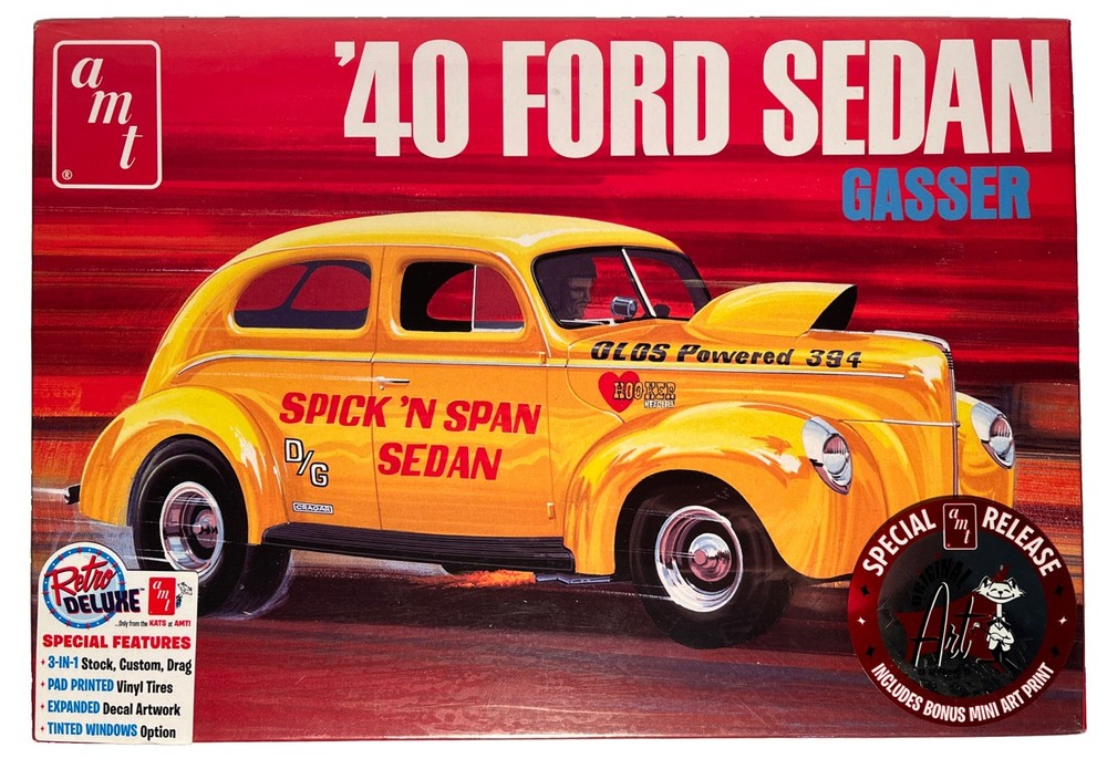 AMT ’40 Ford Sedan Gasser 1:25 Hot Rod Model Kit ,Sealed (B46)