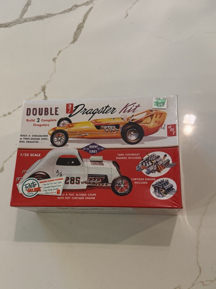 AMT Double Dragster kit Trophy Series 1:25 Detailed Model Kit AMT-646 Sealed!
