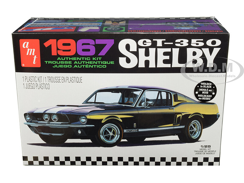 SKILL 2 MODEL KIT 1967 FORD MUSTANG SHELBY GT350 BLACK 1/25 SCALE AMT AMT834 M