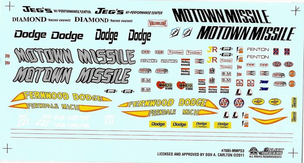 Slixx 7085 Motown Missile Don Carlton decal