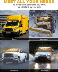 6Z4J Emergency Dash Strobe Lights: 2×16.8 inch Amber White Safety Lights, 48 LED