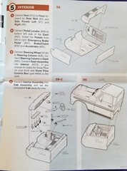 1972 FORD F250 CAB FLOOR , SIDE PANELS , SEAT from Moebius 1:25 Model Kit 67-72