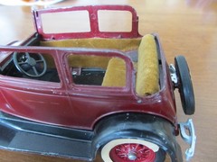 Vintage Hubley Toys Metal Built Model A Ford Victoria for Parts or Repairs