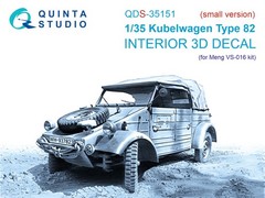 QDS-35151 Quinta Studio 1:35 Kubelwagen Type 82 Interior 3D Decal – Meng VS-016