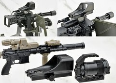 TomyTec Little Armory 1/12 MACHINE GUN M134 Defensive Config Model Kit #LD052