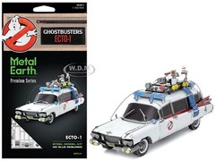 ECTO-1 WHITE “GHOSTBUSTERS” (1984) STEEL MODEL KIT BY METAL EARTH ICX230