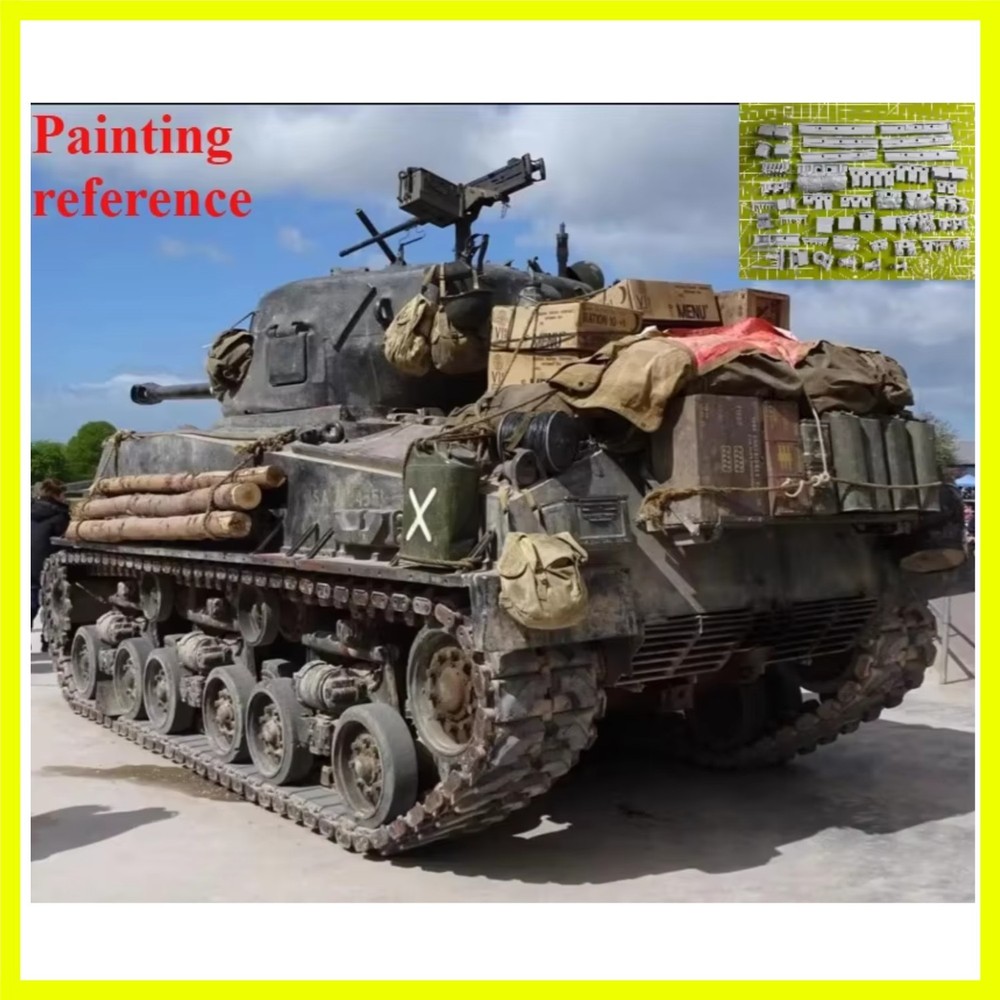 1/35 Cast Resin Sherman Rage M4 Tank Armored Fighting Vehicle External Equipm…