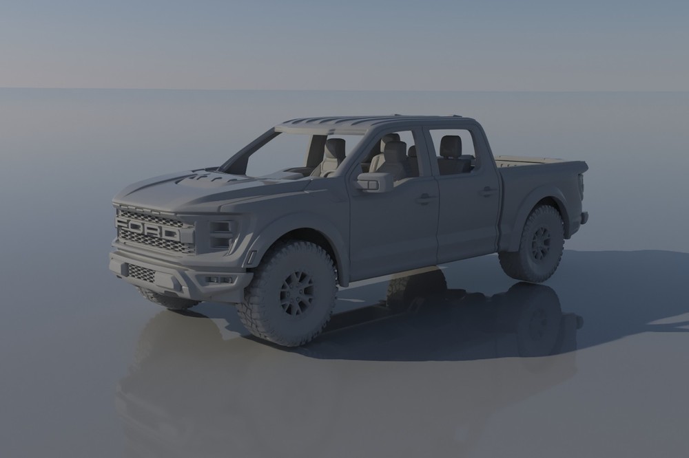 ABS-LIKE RESIN 3D PRINTED 1/25 2022 FORD RAPTOR CREW CAB KIT. PLEASE READ!