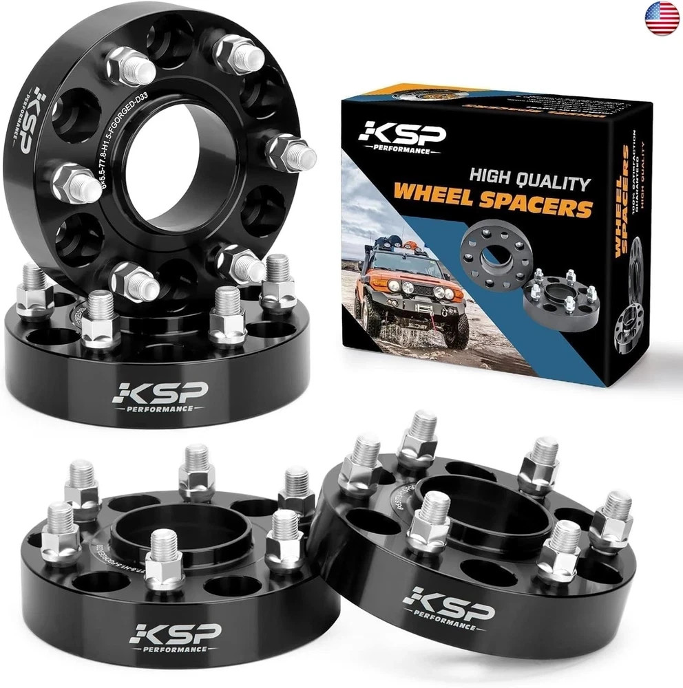KSP 1.5in Wheel Spacers for Ram 1500 2019-2026, 38mm 6×5.5 Hubcentric Tire