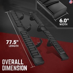 DNA Motoring 6 Inch Wide Flat Running Boards Side Step Bars Compatible with