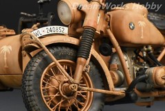 Award Winner Built Schuco Diecast 1/10 BMW R75 Motorcyle Sidecar DAK+Rebuilt