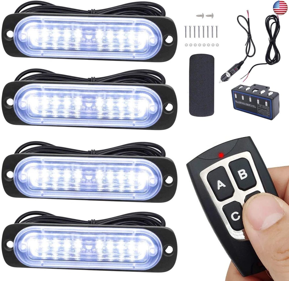 Led Warning Lights, 4pcs Emergency Warning Caution Hazard Construction Ultra