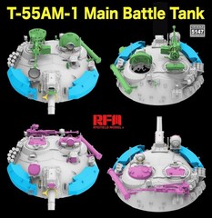 *US/CA Stock* RyeField Model RFM RM 5147 1/35 T-55AM-1 w/ workable track links