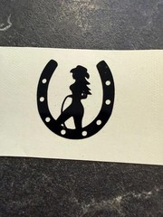 HORSESHOE COWGIRL RODEO TAMIYA 1/14 SCALE MUD FLAP VINYL DIE CUT DECALS 1:14