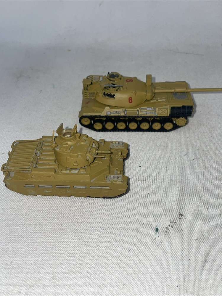 2 Ea Roco HO Minitanks Desert Painted Tanks Austria Customized