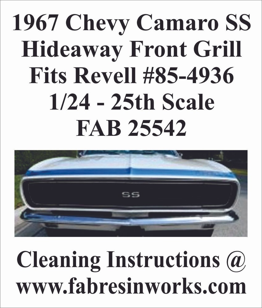 FAB Resinworks #25542 Revell 1967-68 Camaro SS Hidden Head Light Resin Grill