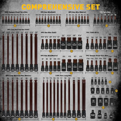 112-Piece Torx and Allen Bit Socket Set, 1/4″, 3/8″,1/2″ Drive Bit Socket Set wi